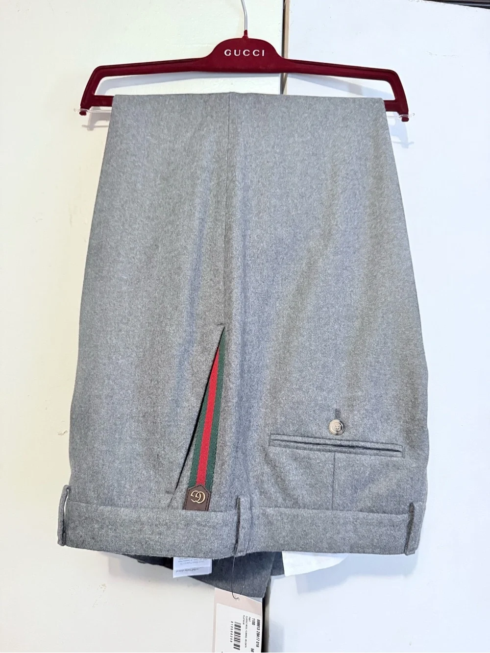 Gucci Classic Men's Gray Dress Pants with Subtle Side Stripe